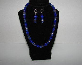Hand-Crafted Blue Cat Eye Jewelry Set