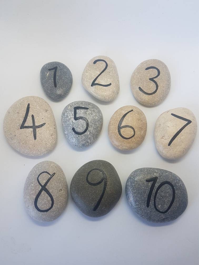 Number Stones/ Story Stones/ Learning/ Numbers/ School/ Play/ | Etsy