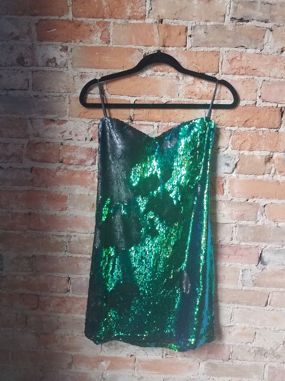 90s/Early 00s Two Tone Sequin Party Dress