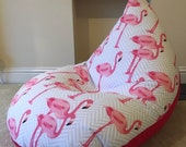Children childs cerise pink flamingo beanbag bean bag gaming reading chair made to order