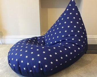 Large star navy blue beanbag bean bag gaming reading chair