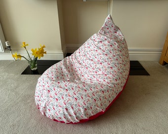 Small pink cerise Flamingo beanbag beanbag gaming reading chair made to order child children