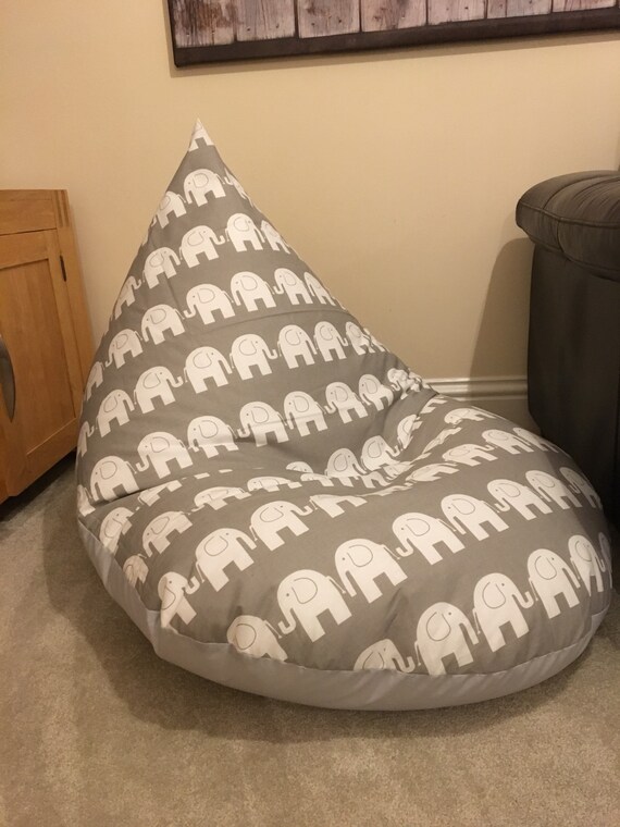 Childrens Kids Grey Elephant Beanbag Bean Bag Gaming Reading Etsy