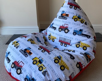 Small Farmyard farm vehicle tractor truck digger beanbag beanbag gaming reading chair made to order child children Christmas Gift