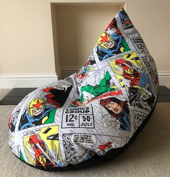 Large Adult Gaming Beanbag Bean Bag Chair Super Hero Retro Etsy