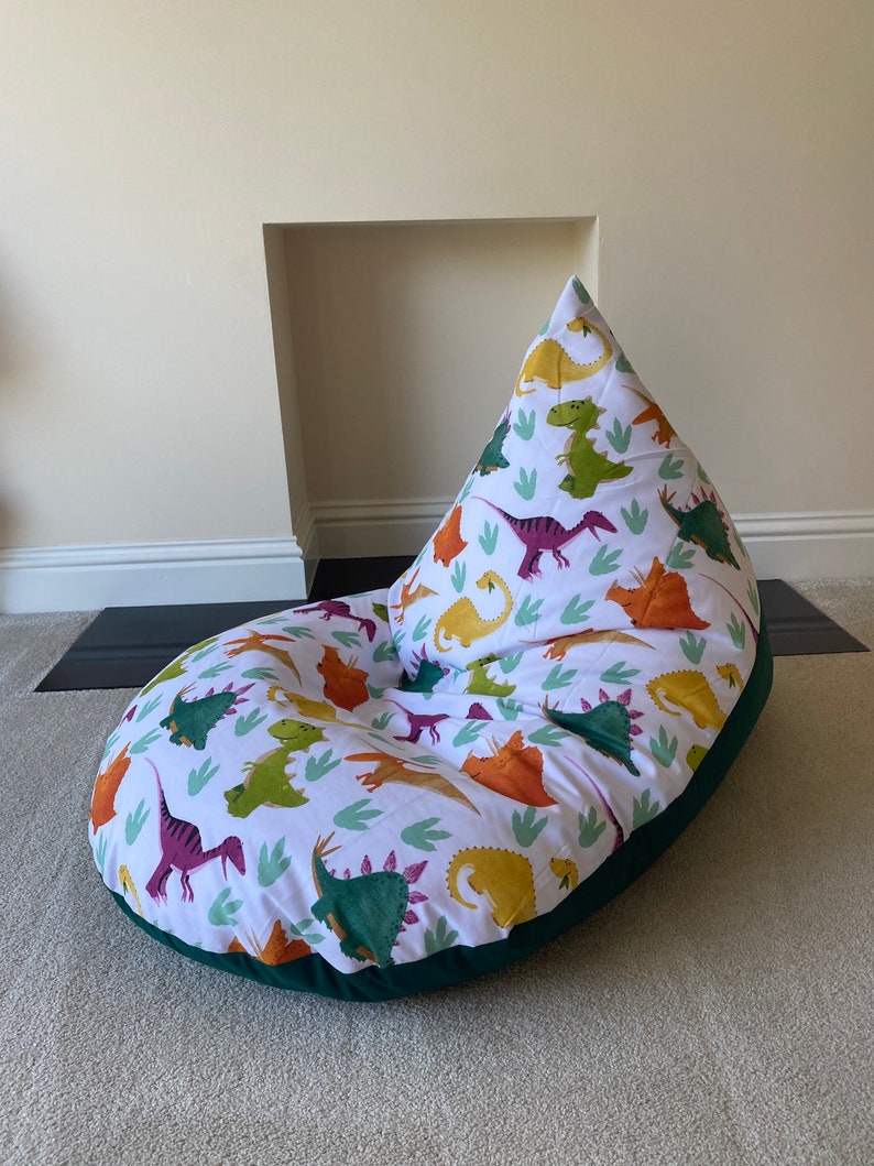 Small Dinosaur Dino beanbag beanbag gaming reading chair made to order child children image 1