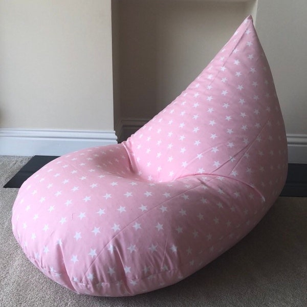 Small childrens childs star pink beanbag bean bag gaming reading chair made to order