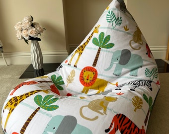 Small Safari Jungle beanbag seat gaming reading chair made to order