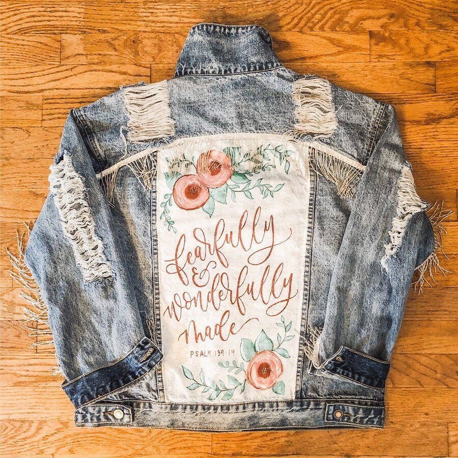 Hand Painted Denim Jacket Art Includes Art Only Jacket Must | Etsy