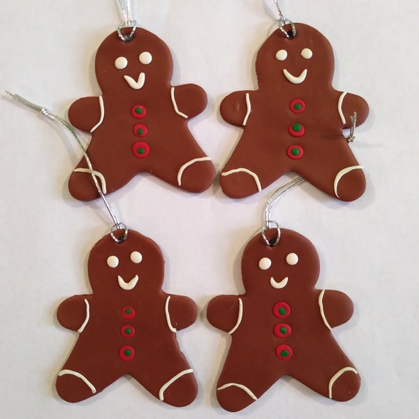 Handmade set of gingerbread ornaments, grab bag gifts, stocking stuffers, gift decoration, party favor, napkin rings