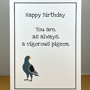 Tarjeta de cumpleaños de Train Guy “Paloma vigorosa”