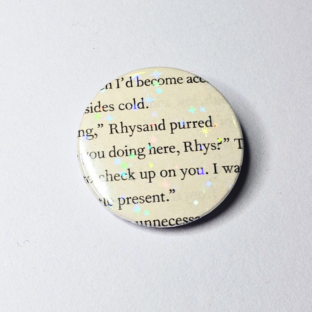 Rhysand Purred - Upcycled ACOTAR Book Page Pin | 38mm Holographic ...
