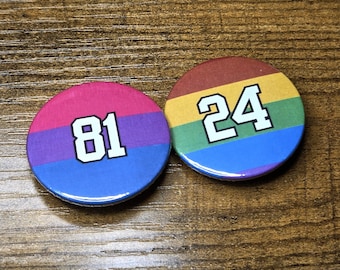 81 and 24 Pride Badges | Heated Rivalry Ilya Rozanov and Shane Hollander | Unofficial Fan-Made Merch