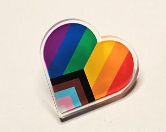 Pride Heart Acrylic Pin