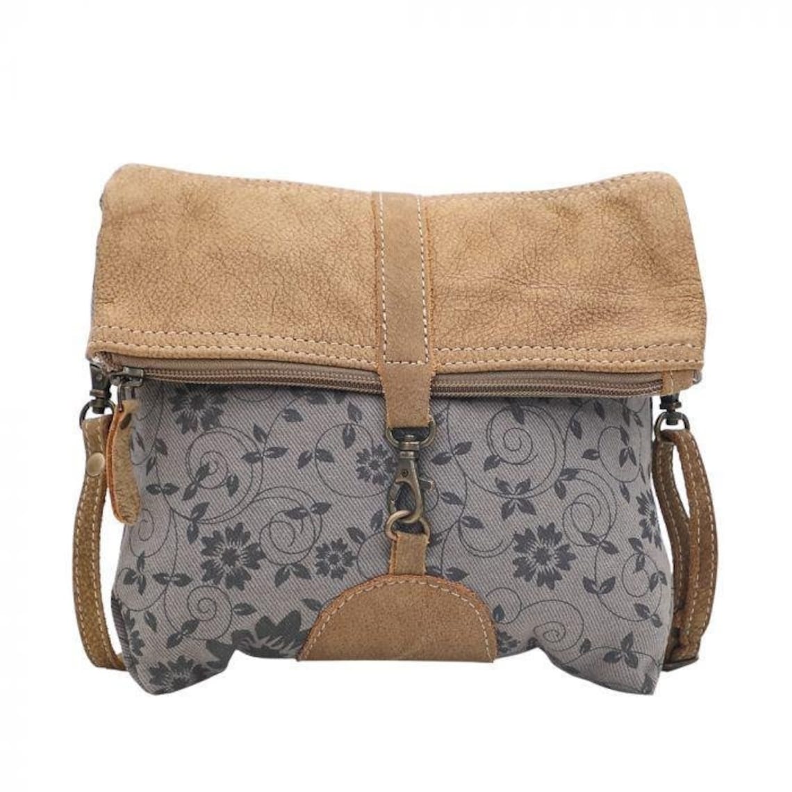 Myra Bag Teal and Tan Cross Body Bag Etsy