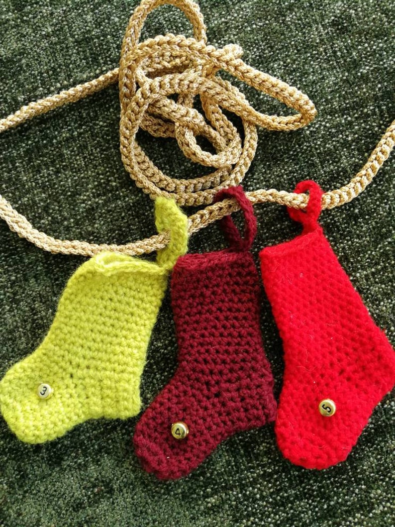 Mini Crochet Stocking Advent Calendar Stocking Advent Etsy