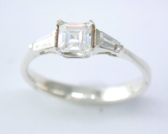 Half Price.  Radiant Cut and Tapering Baguettes in Silver and C.Z Diamond Look Alike