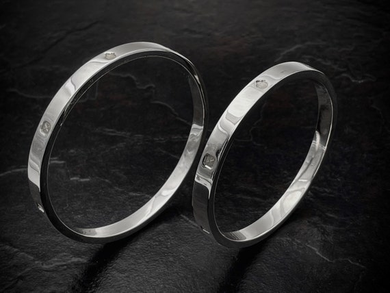 【HALEINE】 25SS/ANTIQUE SIVER&BLACK V BANGLE 6.4mm Queen Elizabeth's 70th Platinum Jubilee Hallmarked