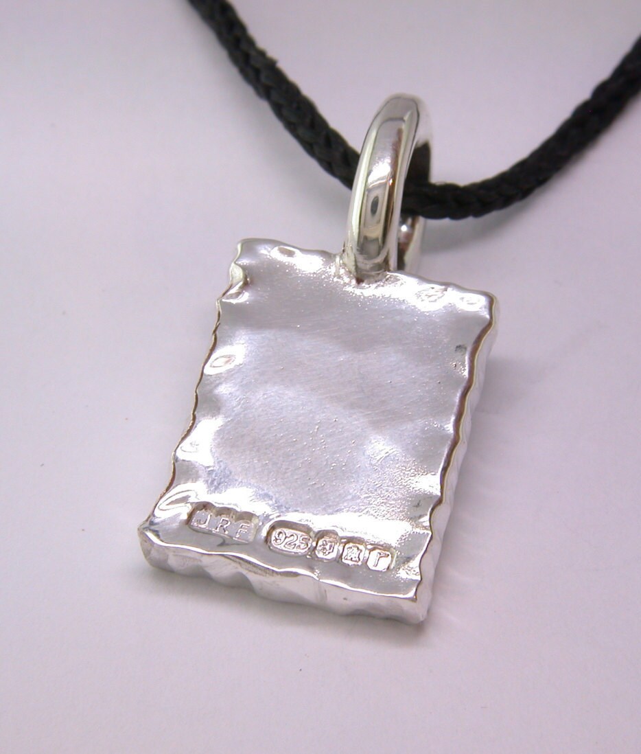 【HUGYOURSKIN】Silver Necklace (Tagging) Men's Howlite Dog Tag Necklace Sterling Silver 24