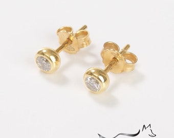 Chubbie Diamond Ear Studs Ttl 0.30pts, 18ct gold by John Fox