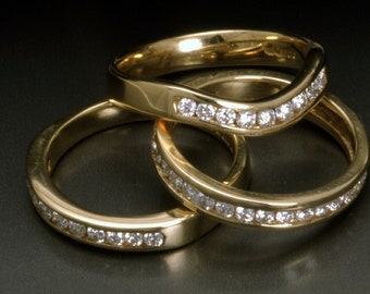 Infinity Collection diamond shaped half eternity ring by John Fox