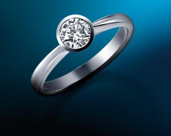 Classic bezel set diamond ring by John Fox