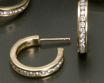 Infinity Collection diamond full hoop earrings 17mm across by John Fox