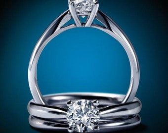 John R Fox classic half carat solitaire engagement ring