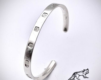 HALF PRICE   6mm x 3mm Sterling Silver Cuff with Display Hallmark.