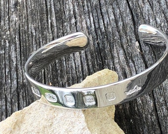 HALF PRICE  Lady's 11mm Silver Bangle with Display Hallmarks.