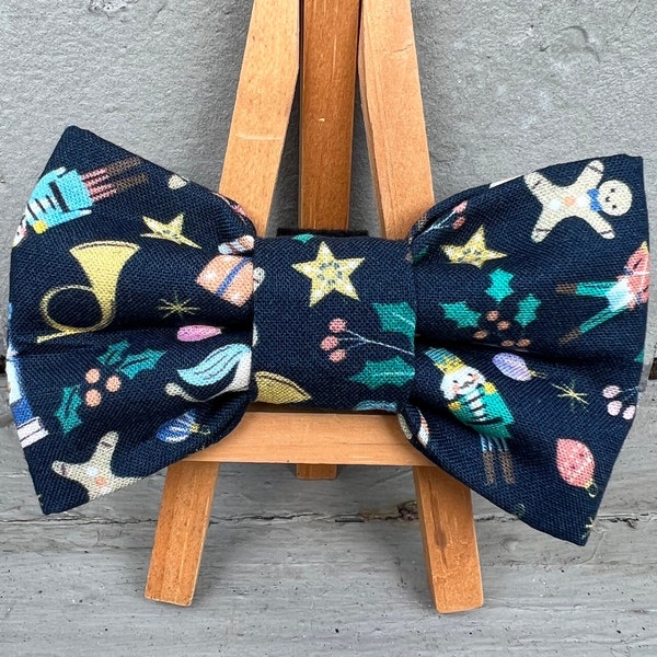 Christmas Nutcracker  Dog Bow Tie, holiday dog bow tie, winter dog bow ties, seasonal dog bow ties