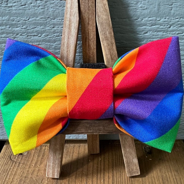 Pride Dog Bow Tie, Rainbow Dog Bow Tie, summer dog bow tie, LGBTQ pride bow tie, summer pet bow tie, rainbow pet bow ties, novelty dog bow