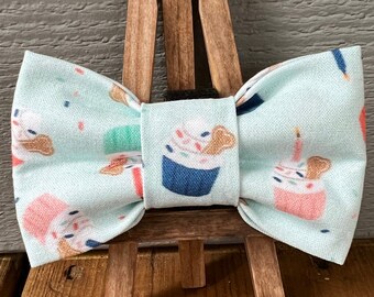 Pupcake Dog Bow Tie: Birthday Party Pet Collar Accessory Handmade to order