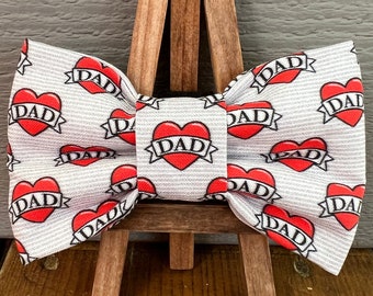 Dad Heart Dog Bow Tie, novelty dog bow ties, cute dog bow ties, pet bow ties, Baylors bow ties