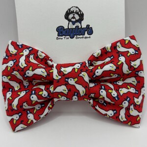 Dapper Ducks Pet Bow Tie: Handmade Novelty Collar Accessory Handmade to order