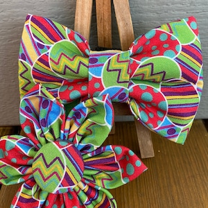 Bright Easter Egg Pet Bow Tie OR Collar Flower, Baylors bow ties