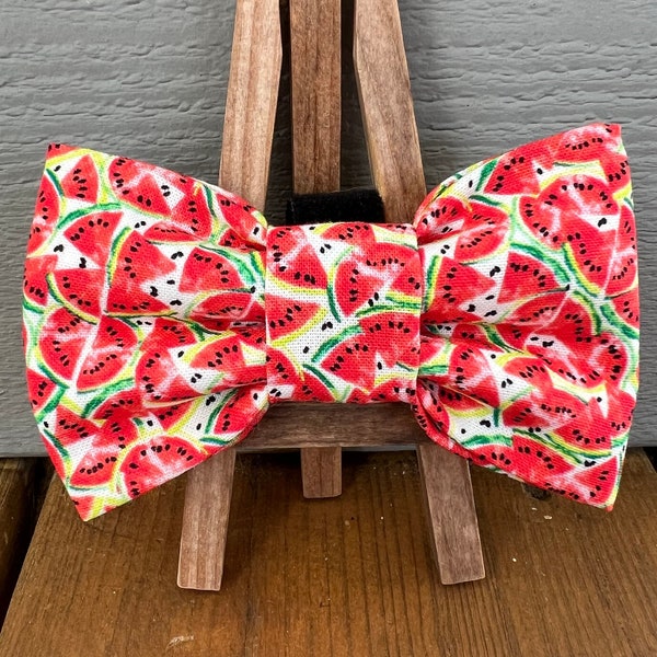 Watermelon Dog Bow Tie, summer dog bow ties, pet bow ties, dog bow ties, novelty bow ties, Baylors bow ties, watermelon dog bow, red dog bow
