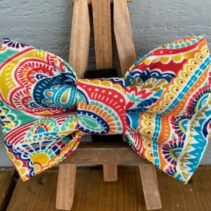 Paisley Pet Bow tie OR Collar Flower, cute dog bow ties, patterned dog bow ties, pet bow ties, bow ties for pets, Baylors bow ties