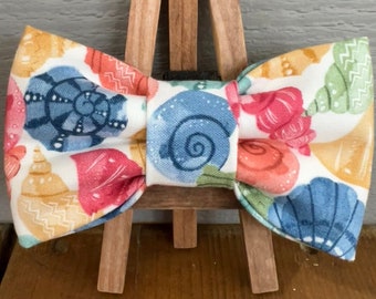 Seashell Dog Bow Tie, summer pet bow ties, bow ties, pet bow ties, novelty bow ties, Baylors bow ties