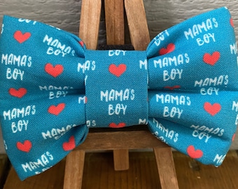 Teal Mamas Boy Pet Bow Tie, novelty dog bow ties, cute dog bow ties, pet bow ties, Baylors bow ties