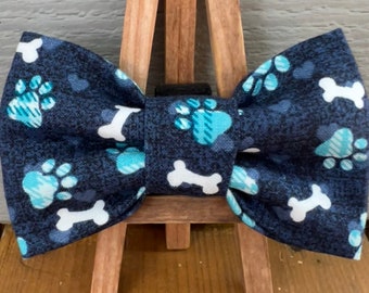 Bone & Paw Print Dog Bow Tie, novelty dog bow ties, cute dog bow ties, pet bow ties, Baylors bow ties