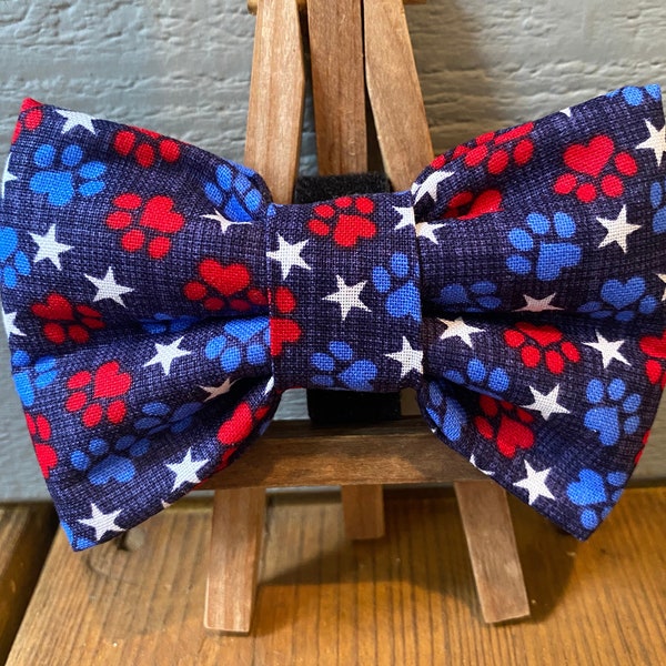 4th of july dog bow tie