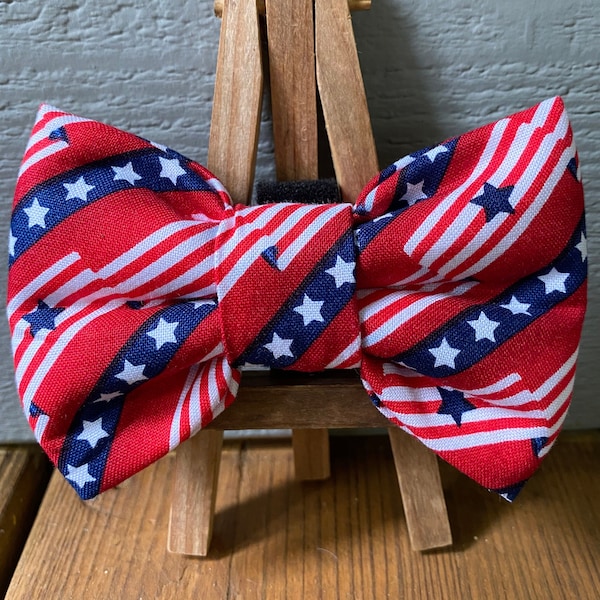 Red Patriotic Pet Bow Tie, fourth of july pet, America dog bow tie, patriotic pets, baylors bow ties