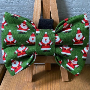 Green Santa Dog  Bow Tie