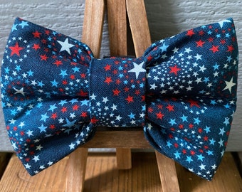 Blue Star Fireworks Pet Bow Tie, fourth of july pet, America dog bow tie, patriotic pets, baylors bow ties