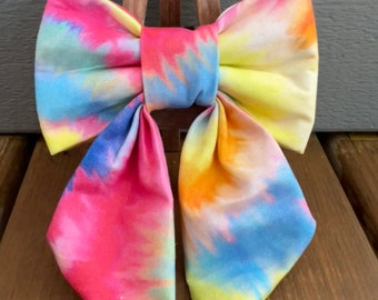 Tie Dye Sailor Bow, Dog Bow, Summer Dog Sailor Bow