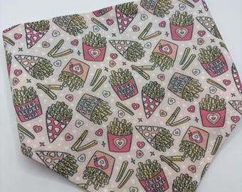 Fries Befoe Guys pet bandana, snap on bandana, dog bandanAs Handmade to order