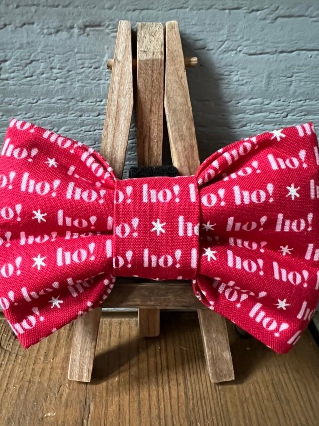 Hohoho Dog Bow Tie, Holiday Dog Bow Tie, Winter Dog Bow Ties, Seasonal