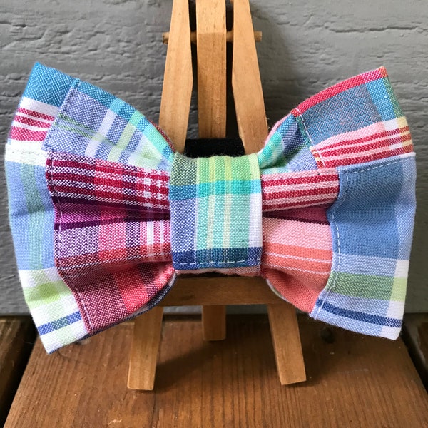 NEW! Patchwork Plaid Dog Bow Tie