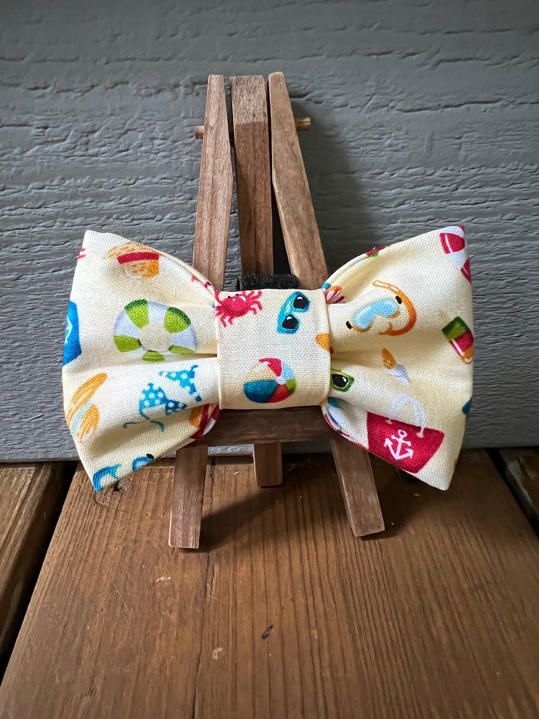 Beach Day Dog Bow Tie, Summer Dog Bow Tie, Beach Dog Bow Ties, Pet Bow Tie, Beach Pet Bow Ties